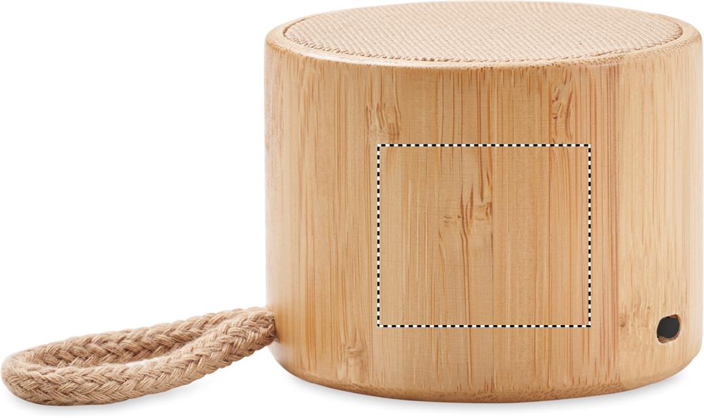 Round bamboo wireless speaker side 1 40