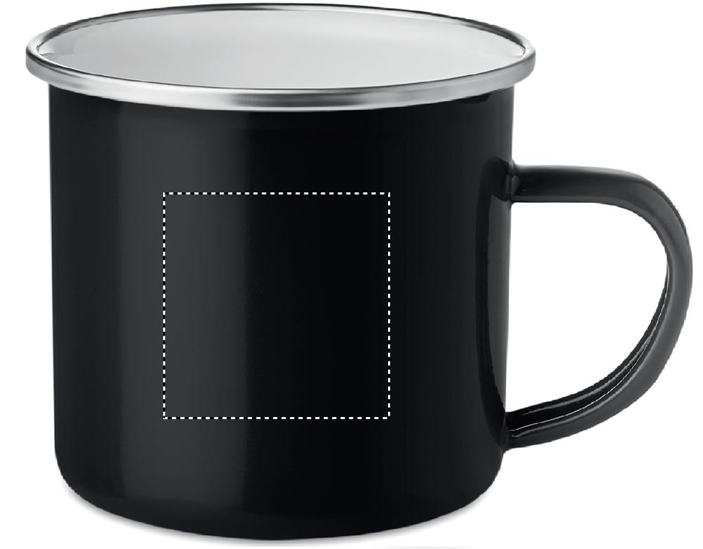Metal mug with enamel layer right handed 03