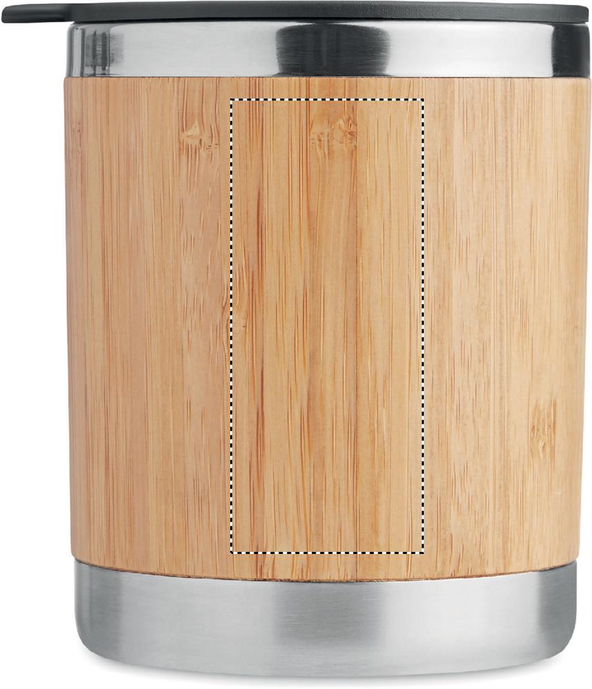 Tumbler in bamboo cover 250ml back laser 40