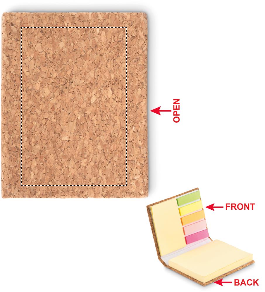 Cork sticky note memo pad front 13