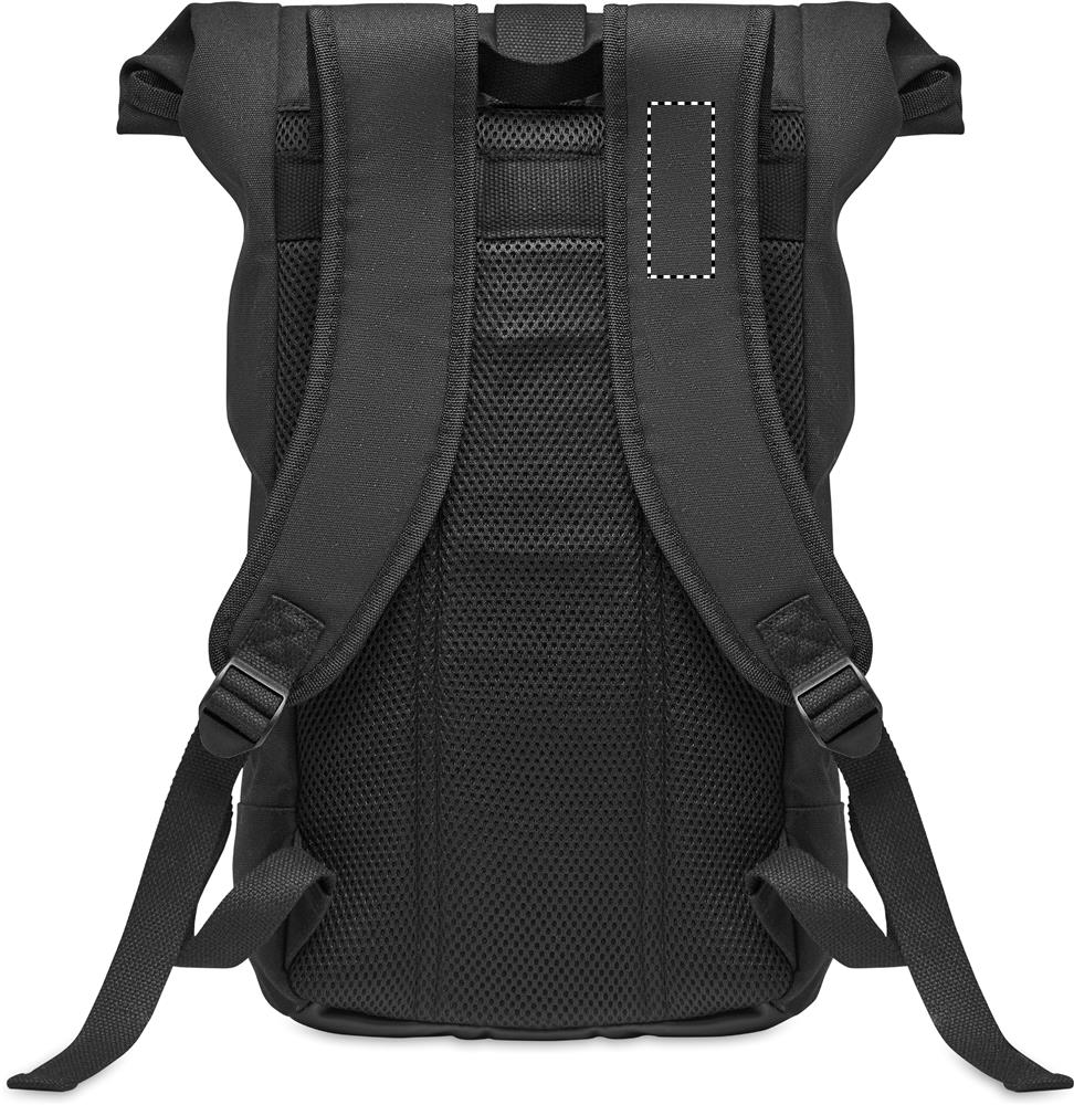 Rolltop washed canvas backpack shoulder strap right 03