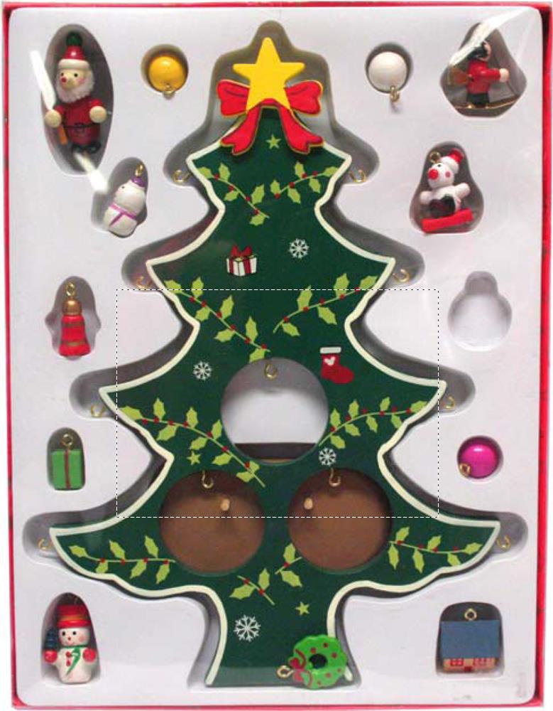 Albero di Natale in legno sticker on box 09