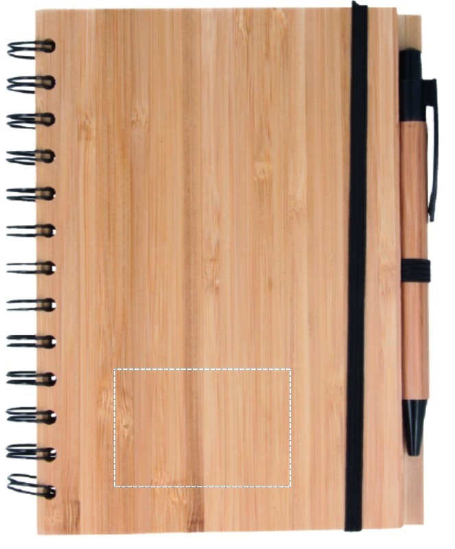 Notebook in bamboo con penna front 40