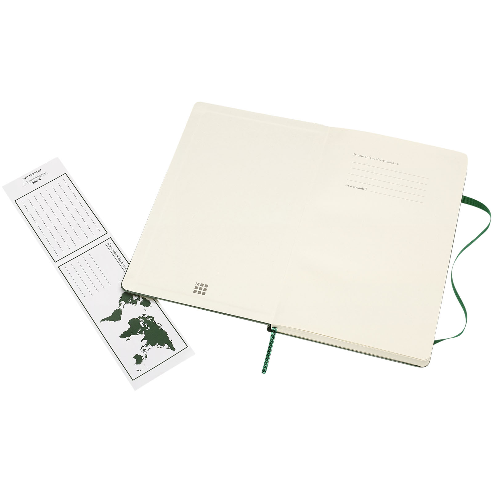 Blocco note con copertina rigida - a righe Moleskine Classic L Verde Mirto