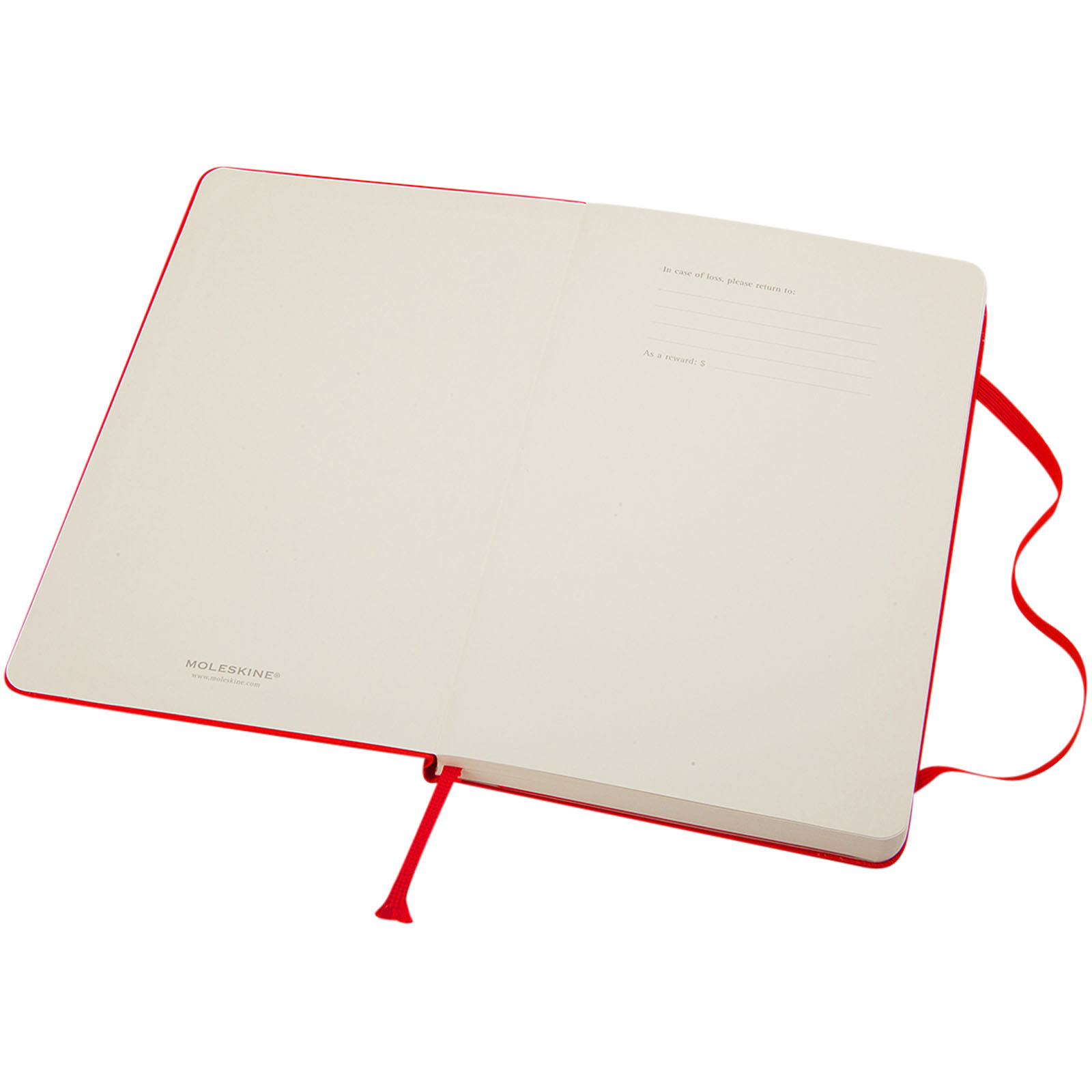 Blocco note con copertina rigida - a righe Moleskine Classic PK Scarlatto