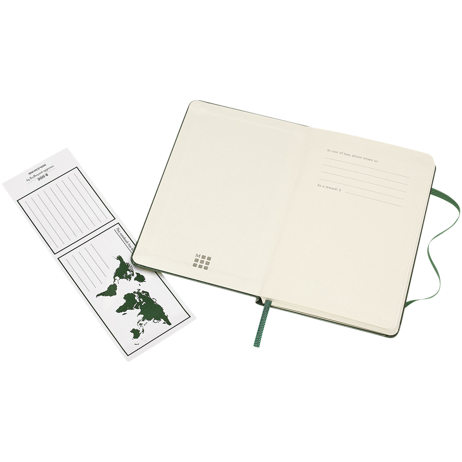 Blocco note con copertina rigida - a righe Moleskine Classic PK Verde Mirto