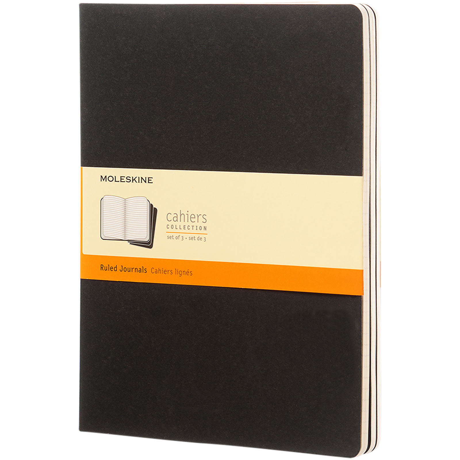 Taccuino - a righe Moleskine Cahier XL Nero