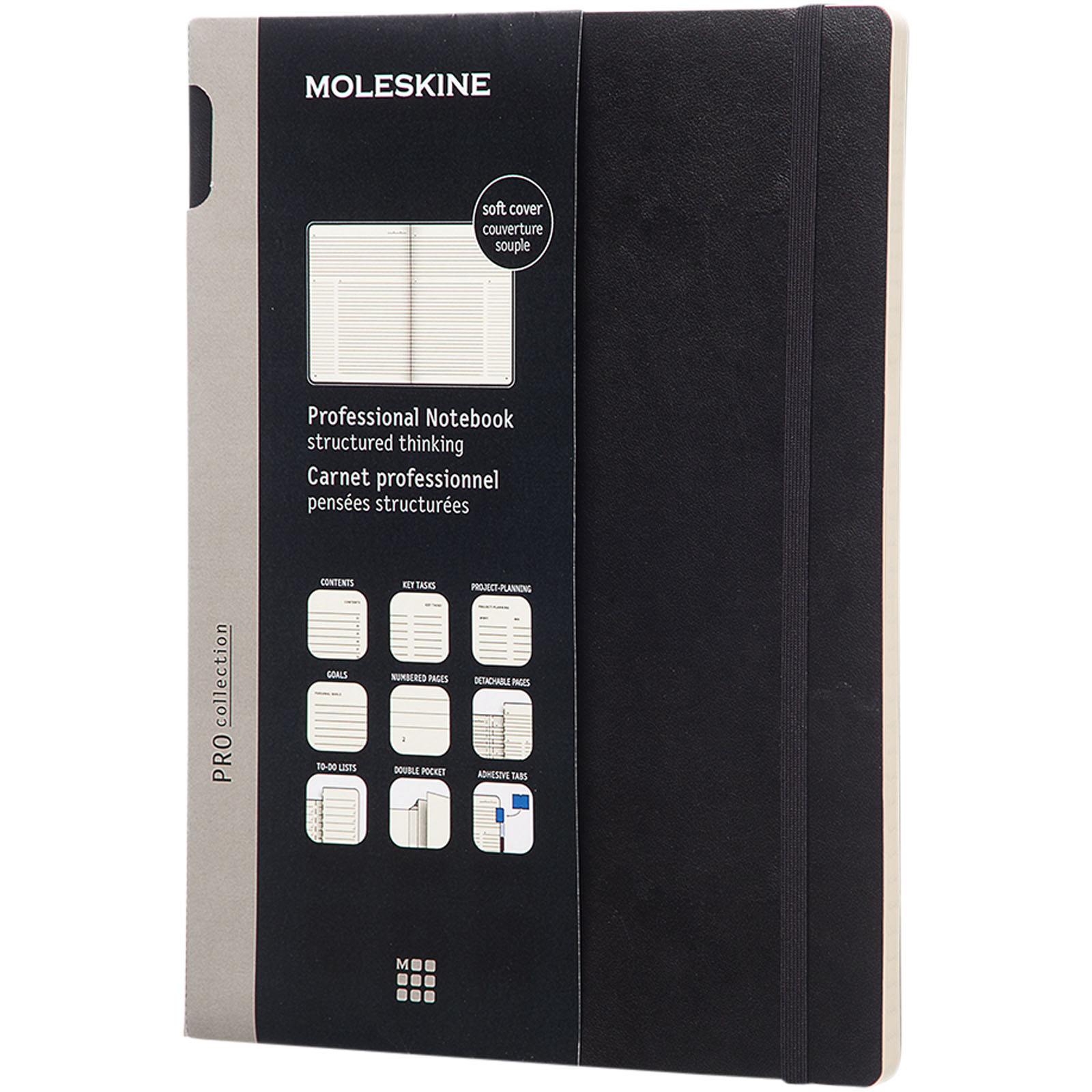 Blocco note con copertina morbida Moleskine Pro XL Nero