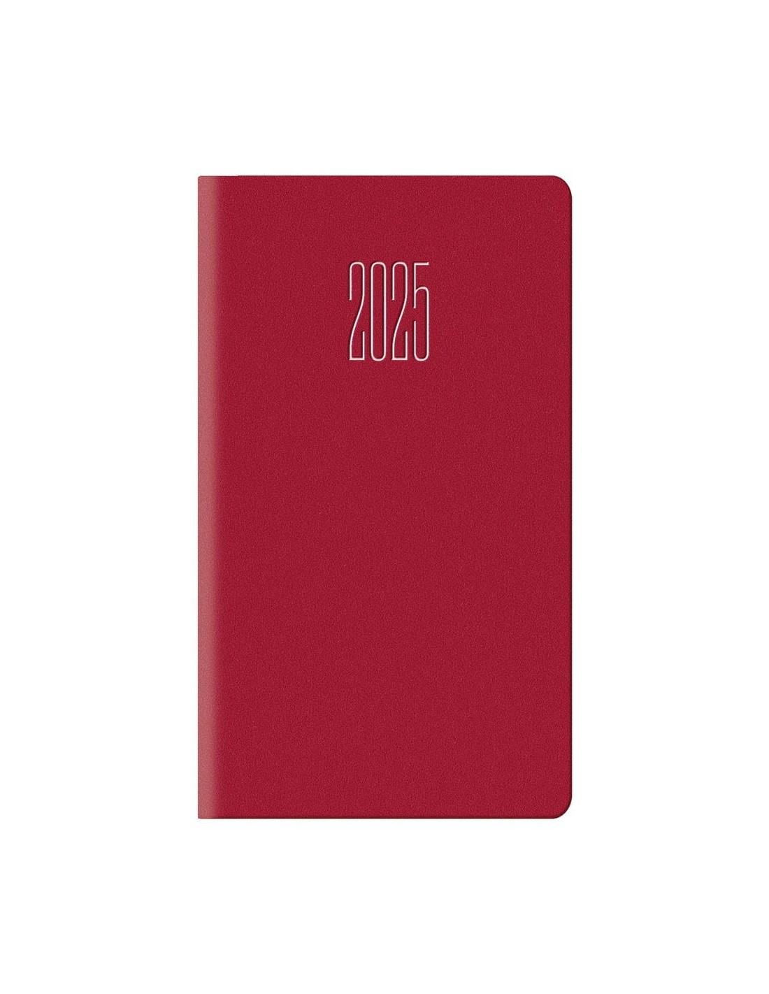 dark red vertical weekly pocket diary