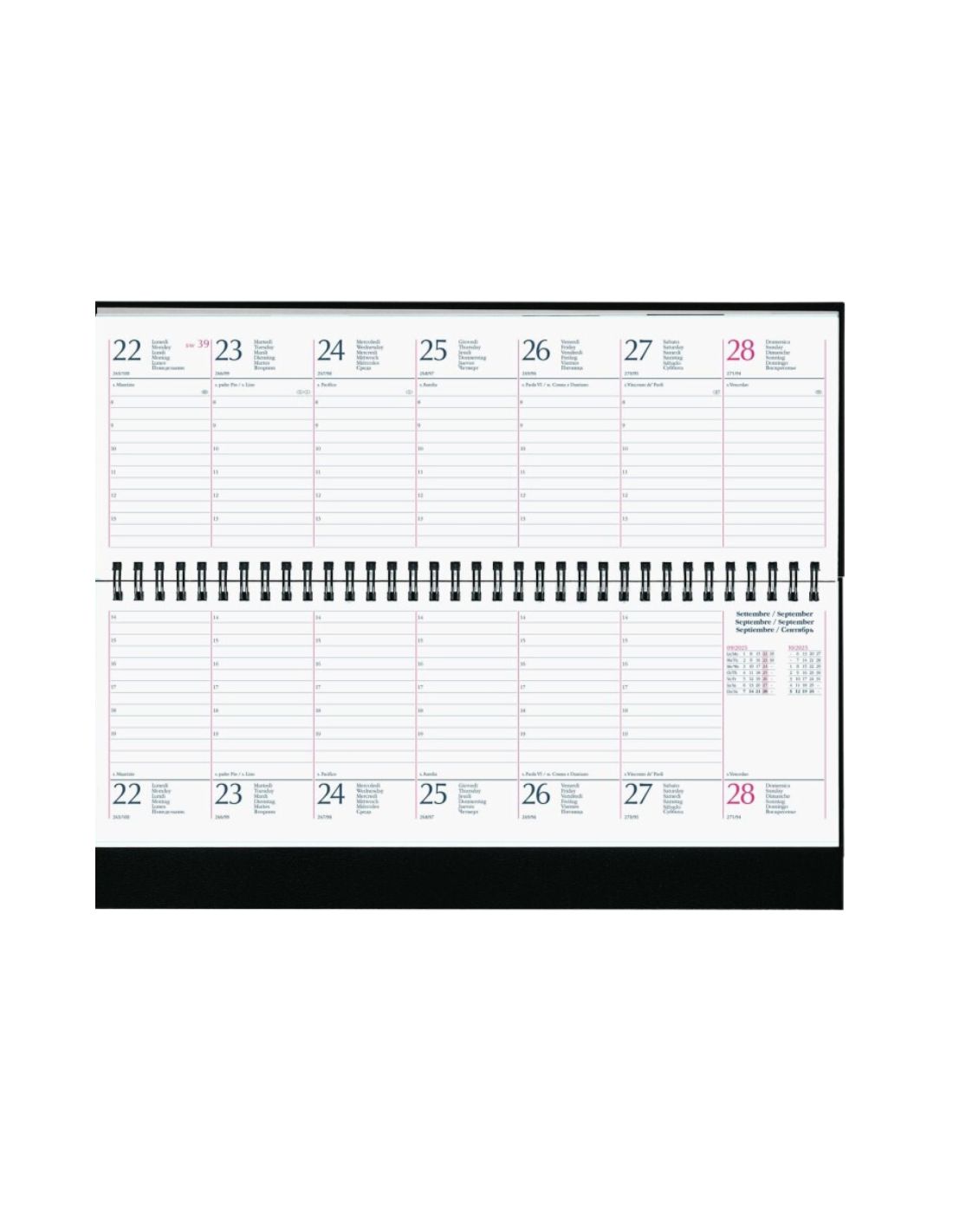 weekly table planner horizontal interior