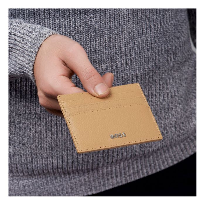 classic brown card holder in action