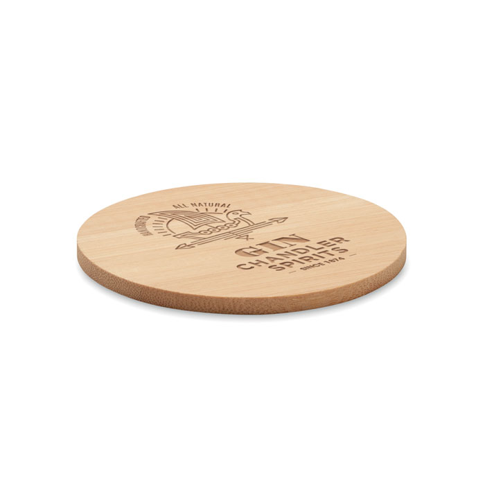 Sottobicchiere rotondo di bambo wood item picture printed