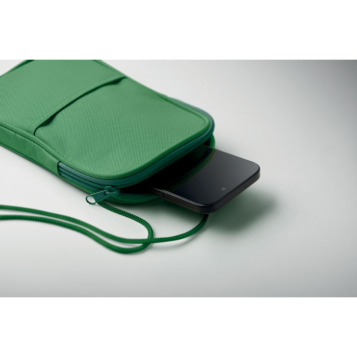 RPET cross body travel pouch Verde item picture side