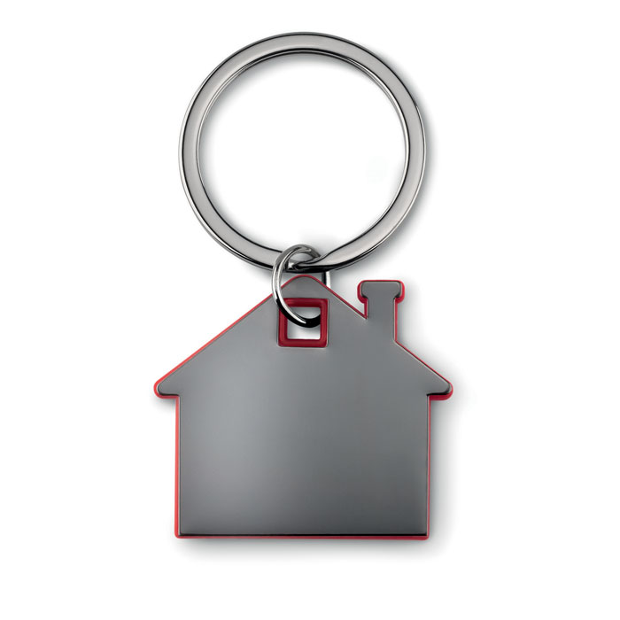 House shape plastic key ring Rosso item picture back