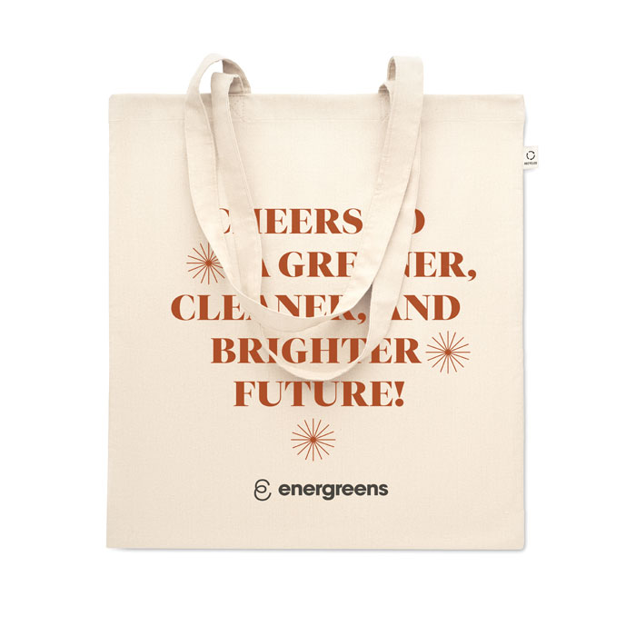 Recycled cotton shopping bag Beige item picture printed