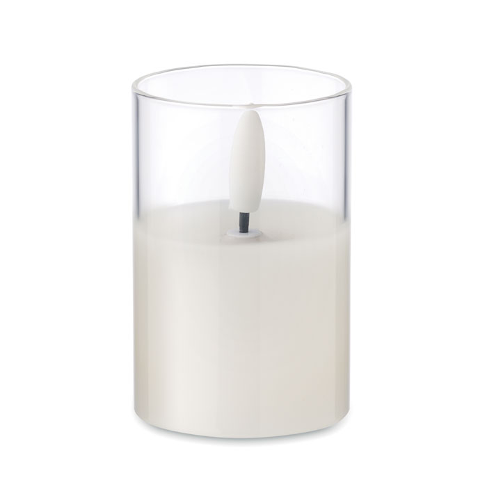 LED wax candle in glass holder Bianco item picture front