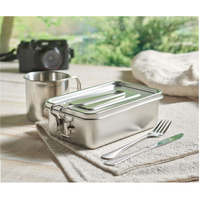 Stainless steel lunch box Argento item ambiant picture