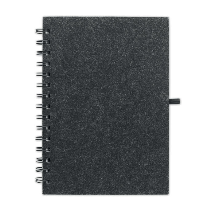 A5 RPET felt cover notebook Grigio Pietra item picture side