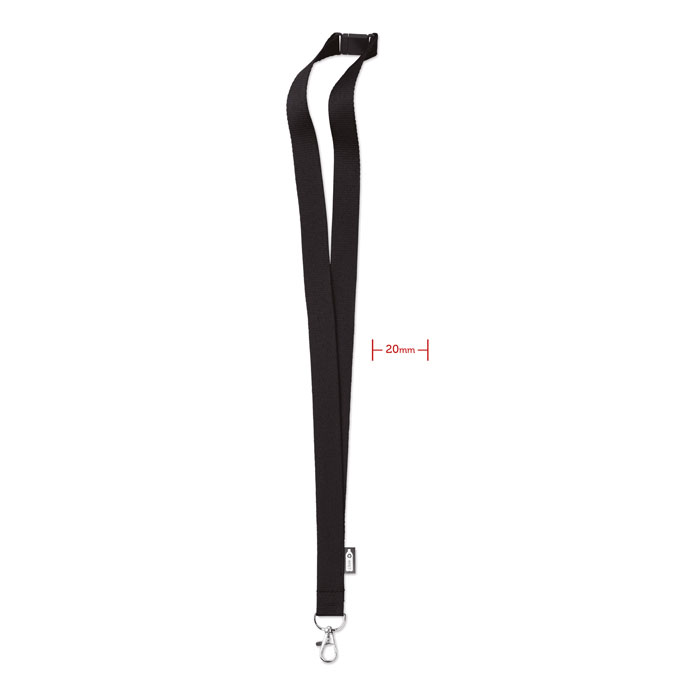 Lanyard in RPET black item picture front