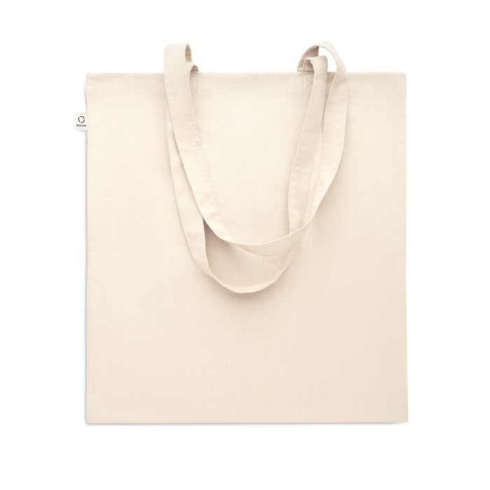 Recycled cotton shopping bag Beige item picture open