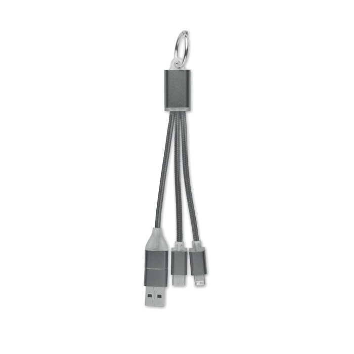 4 in 1 charging cable type C Titanio item picture open