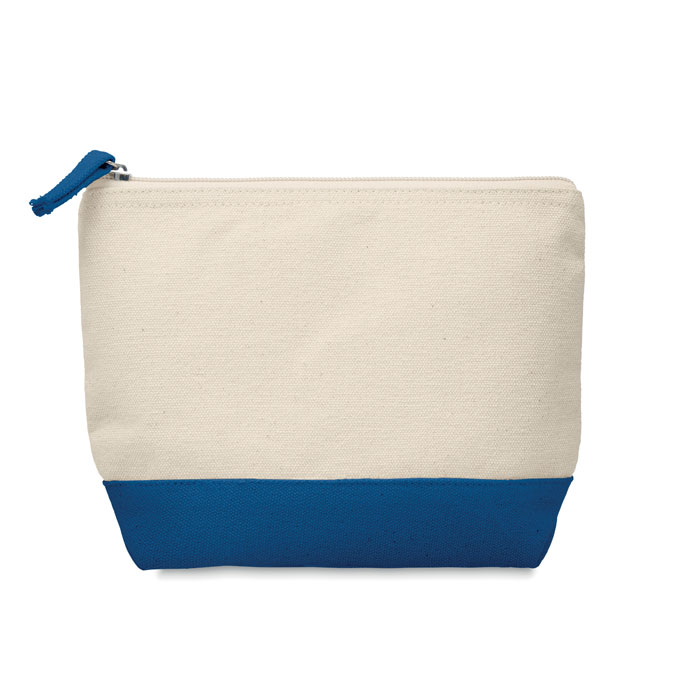 Bicolour cotton cosmetic bag Blu item picture front