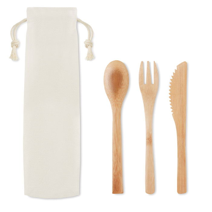 Set posate in bamboo Beige item picture top