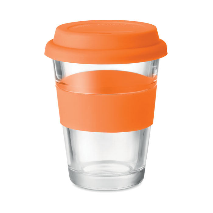 Bicchiere in vetro. 350ml orange item picture top