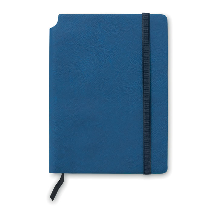 Notebook a righe in PU (A5) Blu item picture side