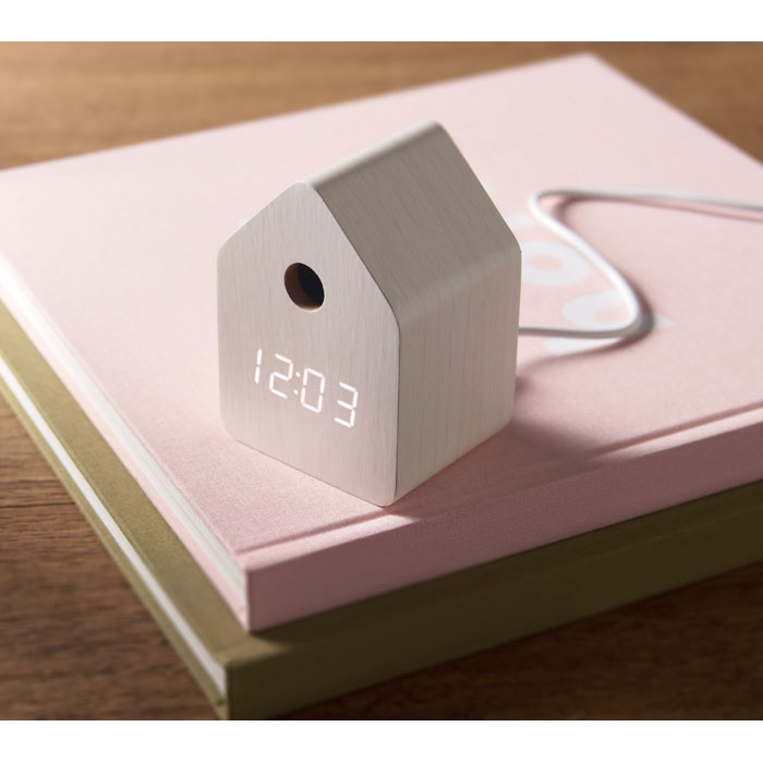 MDF cuckoo alarm clock Bianco item ambiant picture