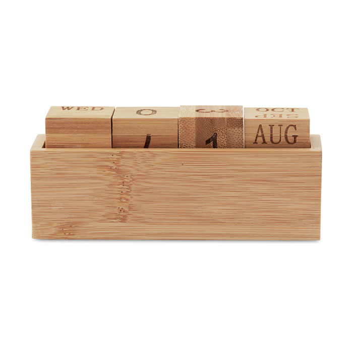 Calendario in bamboo wood item picture back