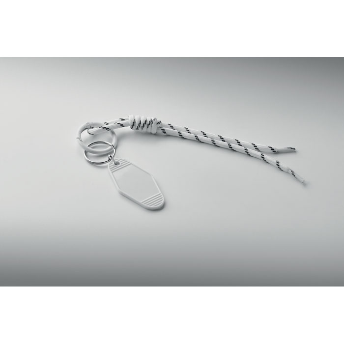 Braided rope with tag keyring Bianco item detail picture
