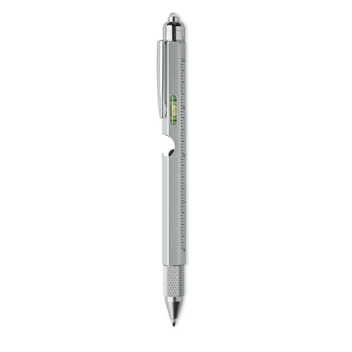 Spirit level pen with ruler Argento Opaco item picture back