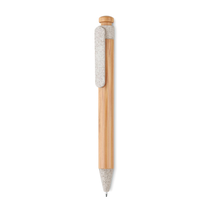 Bamboo/Wheat-Straw ABS ball pen Beige item picture back