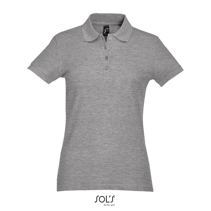 PASSION WOMEN POLO 170g grey melange item picture front