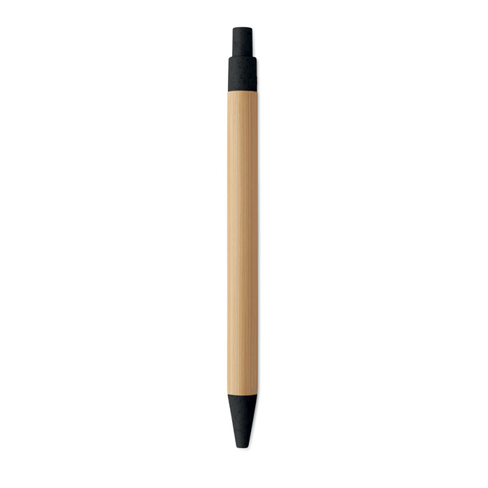 Push button ball pen in bamboo Nero item picture 3