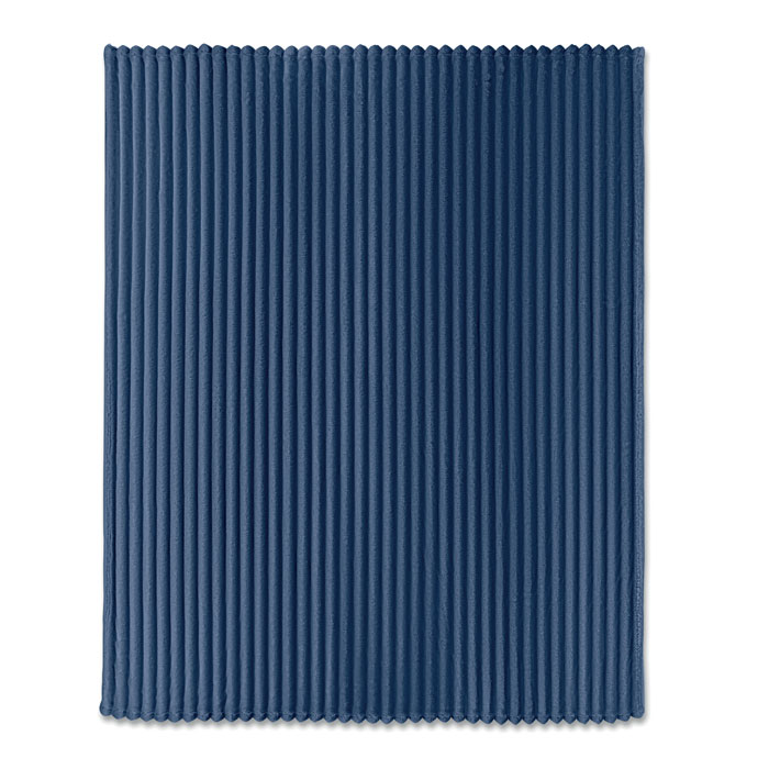 Coperta a righe in pile RPET Blu item picture top