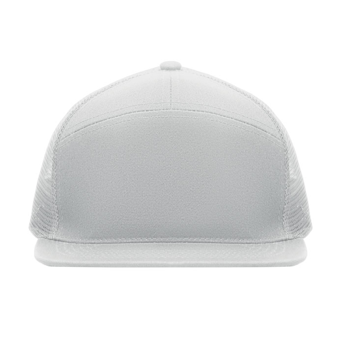 7 panel flat visor cap Bianco item picture back