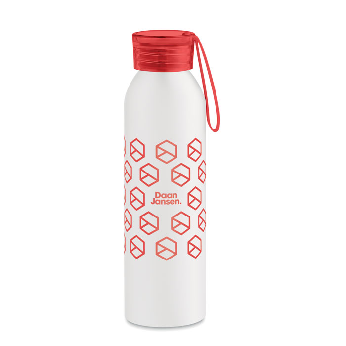 Recycled aluminum bottle Bianco/Rosso item picture printed