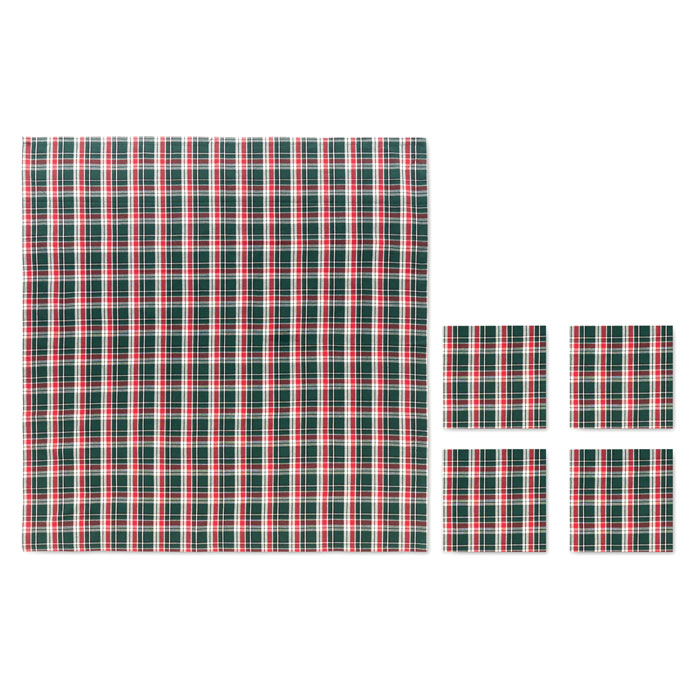 Chequer cotton tablecloth set Multicolore item picture back