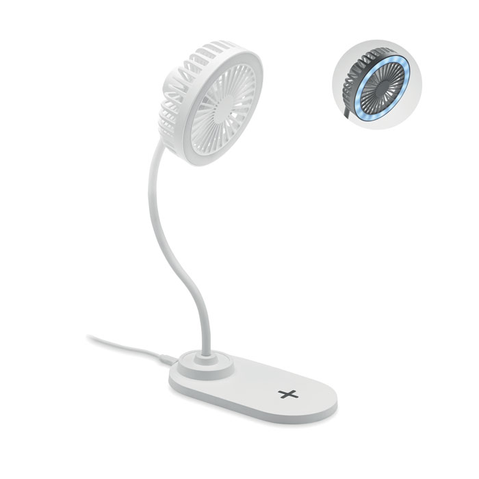 Desktop charger fan with light Bianco item picture front