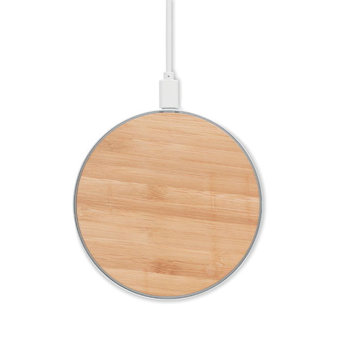 Caricatore wireless in bamboo wood item picture top