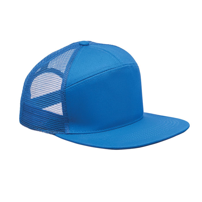 7 panel flat visor cap Blu Royal item picture front