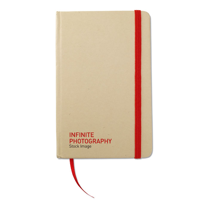 A6 recycled notebook 96 plain Rosso item picture printed