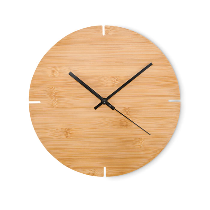 Round shape bamboo wall clock Legno item picture front