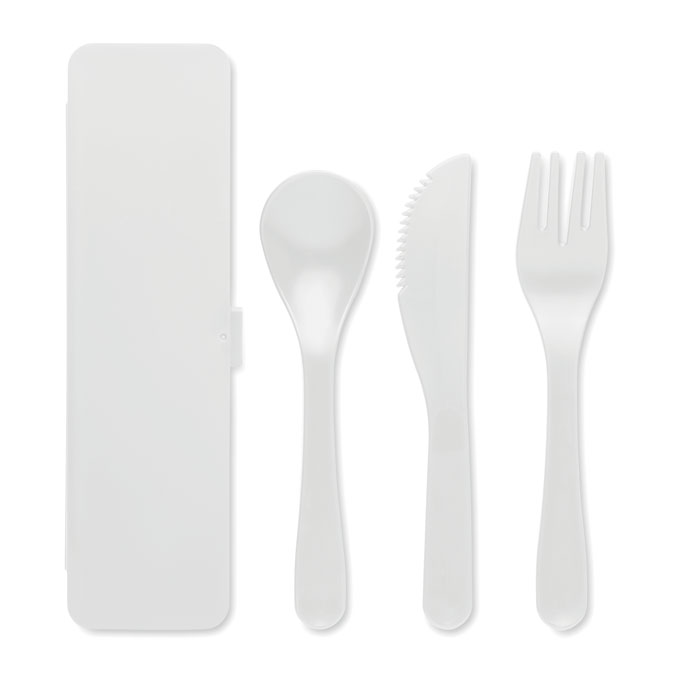 Cutlery set recycled PP Bianco item picture top