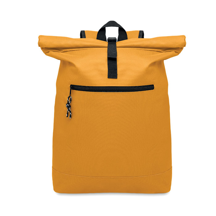 600Dpolyester rolltop backpack Ochre item picture front