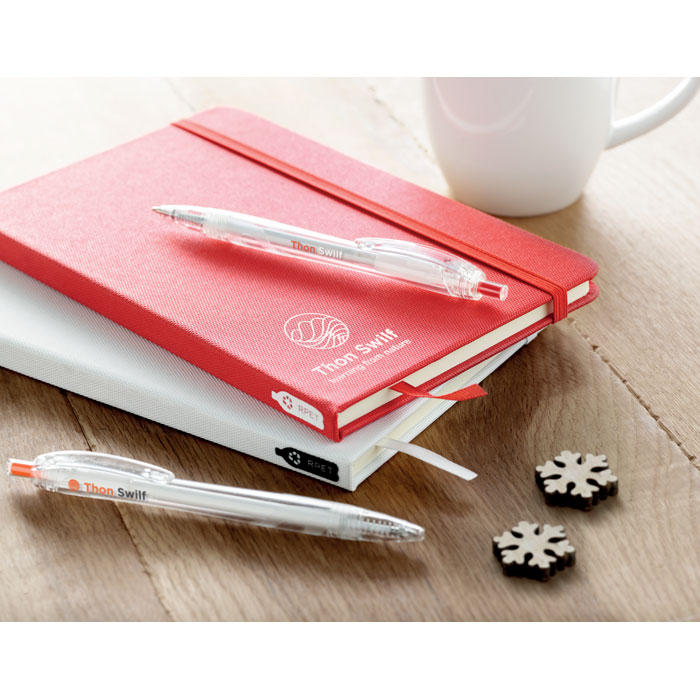Notebook A5 in 600D RPET Rosso item picture printed