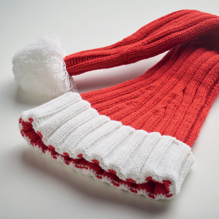 Long Christmas knitted beanie Rosso item detail picture