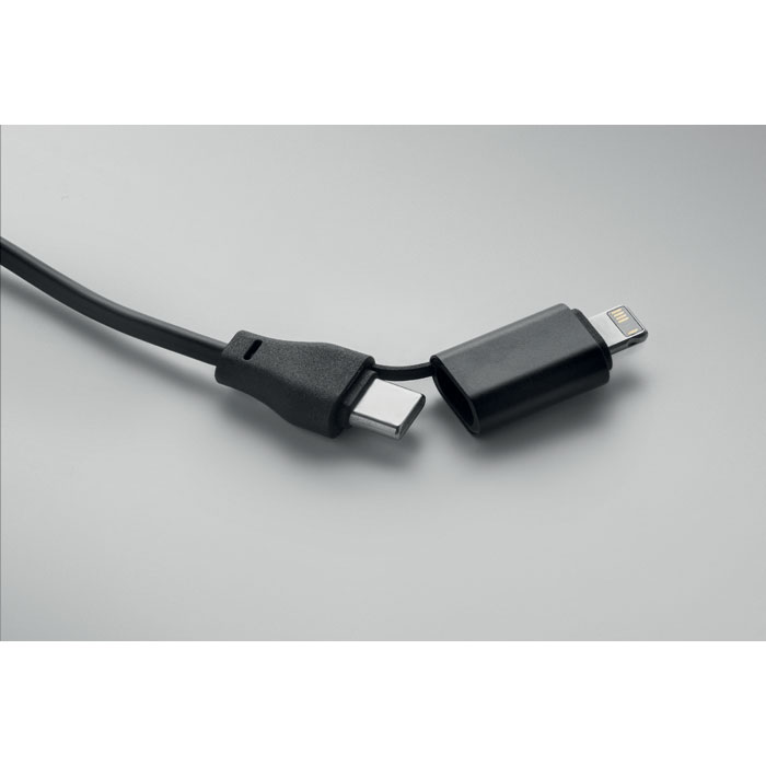 Portachiavi con cavo 4 in 1 60W Nero item picture 3